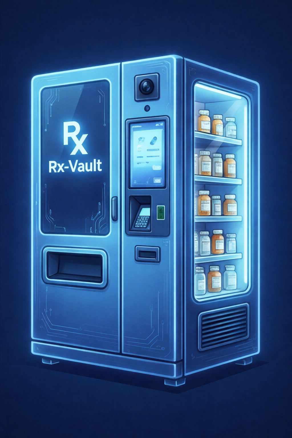 Rx-Vault dispensing kiosk prototype render